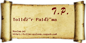 Tollár Palóma névjegykártya