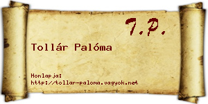 Tollár Palóma névjegykártya